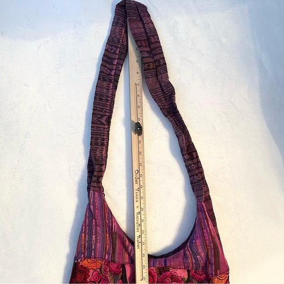 Bohemian Hippie Gypsy Embroidered Zipper Floral Hobo Shoulder Bag Tote satchel - Picture 8 of 8